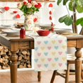 thumbnail image 2 of FYTPOV White Flax Table Runner, Valentines Day Decorations, Colorful Hearts Table Runner for Wedding Party, Christmas Runner for Table Home Decor, 13x47 inch, 2 of 5