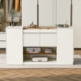 thumbnail image 3 of Llinc Store Modern Luxury Multi-Functional Island Vanity Dresser And Storage Cabinet with Glass Tabletop, Display Shelf,6 Drawers for Walk-In-Wardrobe And Bedroom, 3 of 8