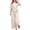 Beige, variant on JFGHDG Women's 2 Piece Linen Set Short Sleeve Crewneck Top Elastic Drawstring Waist Wide Leg Capri Pants Plus Size Summer Loungewear Vacation Outfit White L