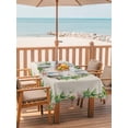 thumbnail image 2 of Outdoor Tablecloths with Umbrella Hole & Zipper, Spring Botanical Rectangle Tablecloth 52x70 Inch, Garden Birds Floral Leaves Rustic Burlap Waterproof Table Cloth, Patio/Pool/Picnic Table Covers, 2 of 8