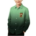 thumbnail image 1 of RXMEKW Chemise à Manches Longues Imprimée de la Saint-Patrick pour Garçons avec Col Rabattu, 95 % Coton 5 % Élasthanne, Vert, 1 of 7