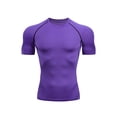 thumbnail image 1 of Innerwin Sport T Shirt Short Sleeve Mens Summer Tops Gym Plain Breathable Compression Shirts Purple 3XL, 1 of 3