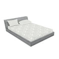 thumbnail image 2 of Ambesonne Paisley Fitted Sheet & Pillow Sham Set, Abstract Flowers Leafs, Queen, Grey and White, 2 of 2