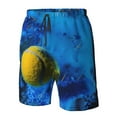 thumbnail image 6 of Uemuo Sports Tennis Ball Pattern Men's Swim Trunks Hawaiian Beach Bathing Suit Swimsuits Beach Quick-Dry Shorts with Pockets-3X-Large, 6 of 9