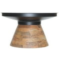 thumbnail image 5 of Inspire Modern Metal Solid Wood Round Coffee Table Black Walnut, 5 of 6