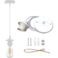 thumbnail image 1 of Industrial Mini Pendant Light Kit, Edison Retro Pendant, UL E26 Lamp Socket Vintage Pendant Light Cord, Mini Ceiling Hanging Light Fixtures, Adjustable Hanging Light Kit for Kitchen (White), 1 of 7