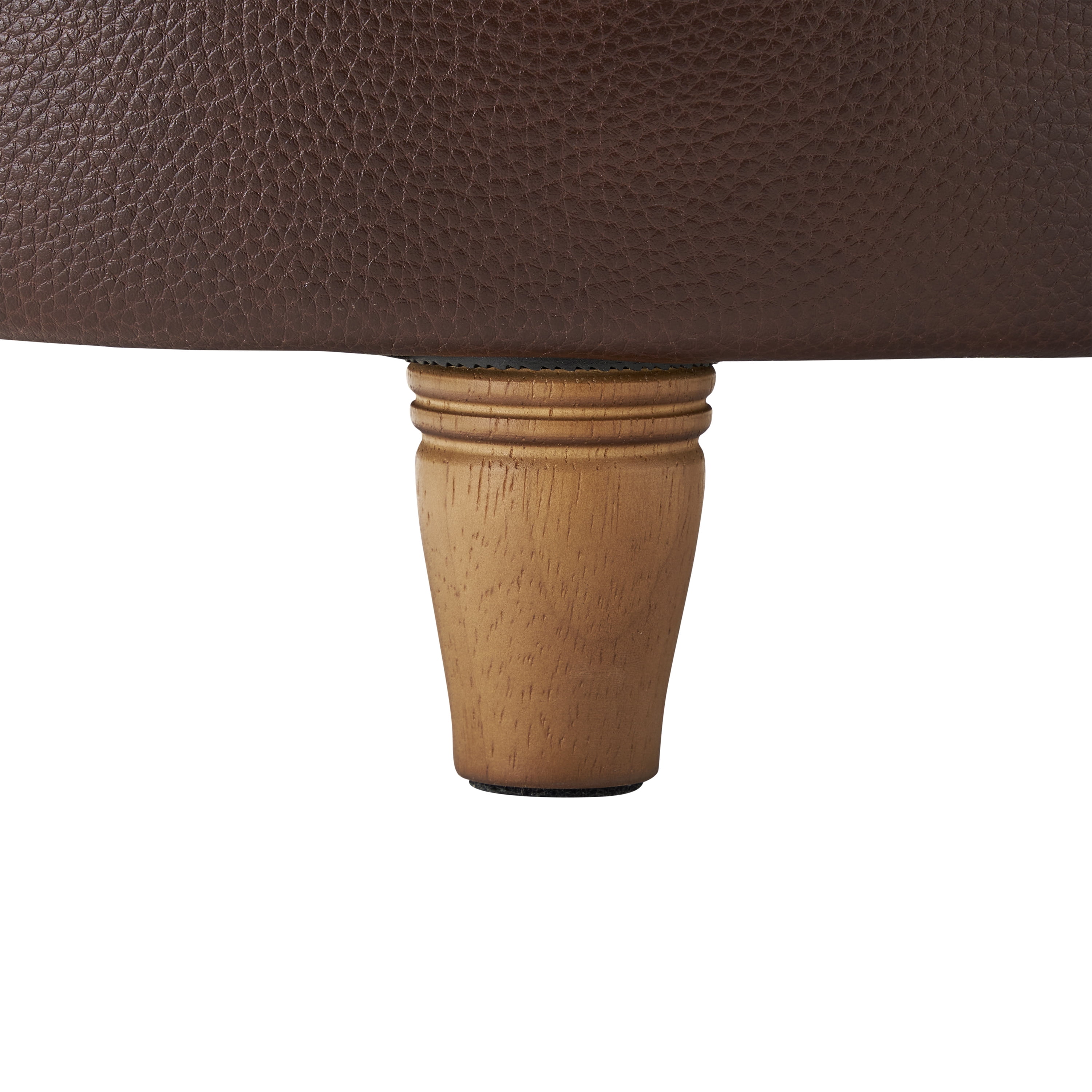 The Pioneer Woman Harper Round Storage Ottoman, Whiskey, 17.72 in