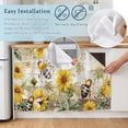 thumbnail image 5 of Sunflower Cabinet Curtain 35"Wx35"L, Dustproof Under Sink Skirt with Self Adhesive Tape, Vintage Summer Bee Botanical Farmhouse Cabinet Curtain Cover for Kitchen Sink, Bathroom Vanity, Laundry Room, 5 of 9