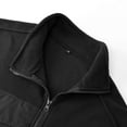 thumbnail image 6 of ZCFZJW Fall Mens Fashion Fleece Sherpa Sweatshirts Casual Long Sleeve Crewneck Pullover Tops Lightweight Irregular Zip up Outwear Jacket Black L, 6 of 8