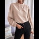 thumbnail image 4 of Camisas con Botones para Mujer, Blusas de Otoño para Mujer, Blusas Informales de Negocios para Mujer Caqui XXL, 4 of 8