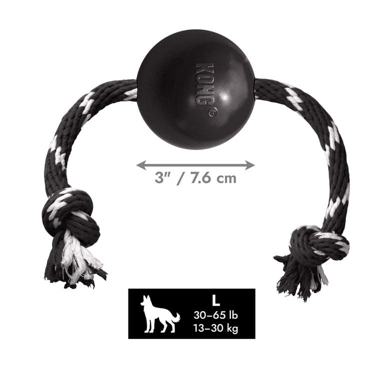KONG Extreme Ball with Rope, Large Dog Toy photo 3