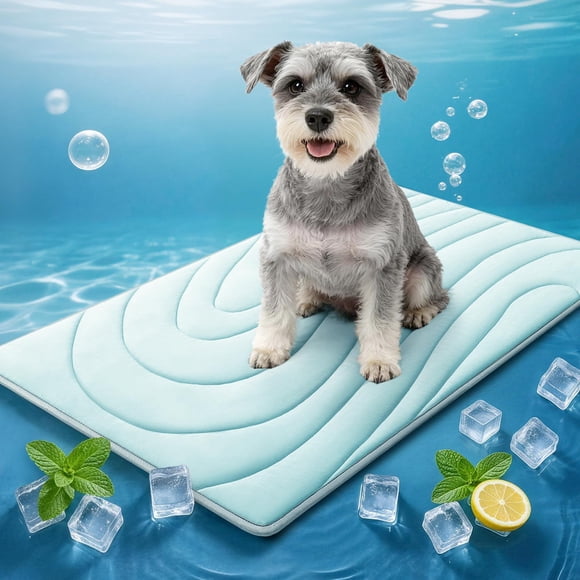 Cama Cooling Mat Babygreat para perros, 36 x 23 cm, autoenfriable, color azul