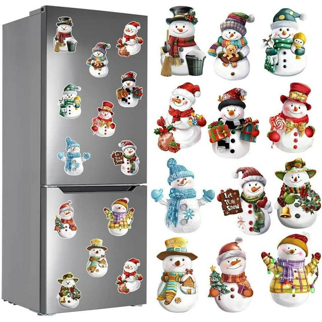 HUGFEGWE Christmas Refrigerator Magnets Decoration, Christmas Themed Magnetic Sticker, Christmas Magnetic Stickers for Refrigerator, Christmas Magnets for Fridge, Xmas Magnet Decals for CA919-156810