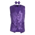 thumbnail image 2 of TheFound Men Stylish Suit Blazer Deep V-neck Solid Color Sequins Slim Vest, 2 of 7