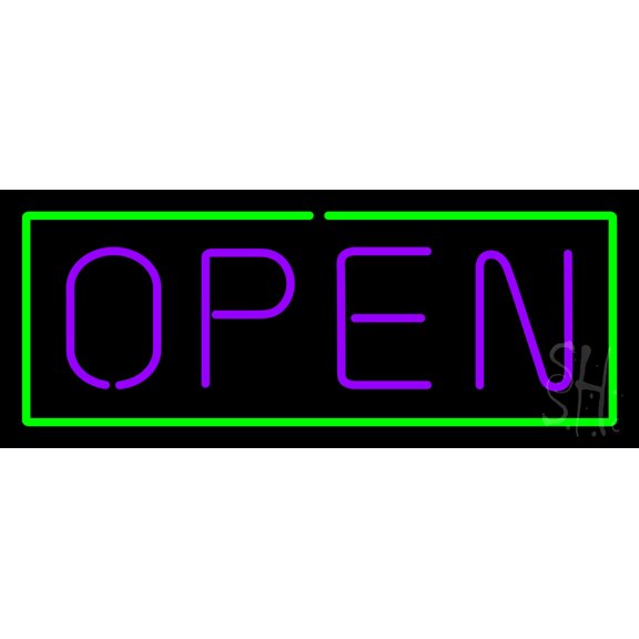 Open LED Neon Sign 13 x 32 - inches, Clear Edge Cut Acrylic Backing, with Dimmer - Bright and Premium built indoor LED Neon Sign for storefront.