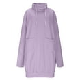 thumbnail image 4 of ZyeKqe Womens Hoodies Dress Fleece Lined Long Sleeve High Neck Midi Dresses Drawstring Fashion Sweatshirts with Pockets, 4 of 7