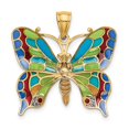 thumbnail image 4 of 14K Yellow Gold Open Back Solid Polished Finish Enameled Butterfly Charm Pendant, 4 of 4