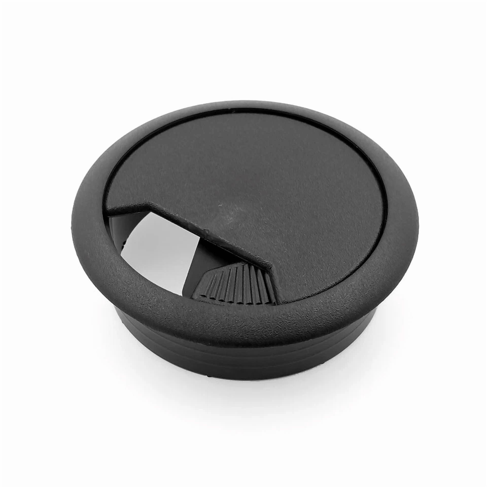 CIRCLE- 10Pcs 2-3/4 Black Pc Computer Cord Cable Wire Organizer Hole Cover Desk Grommet