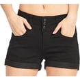 thumbnail image 2 of JIKNTTR Women Stretchy Cargo Shorts Women's High Waisted Denim Stretch Shorts Slim Fit Jean Hot Pants Comfy Trendy Shorts, 2 of 5