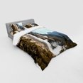 thumbnail image 3 of Yosemite Duvet Cover Set, Yosemite Falls Mountain Sunshine Alpine Trees Dramatic Natural Wilderness Landscape, Bedding Set with Shams and Fitted Sheet, 3 Sizes, by Ambesonne, 3 of 3