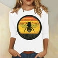 thumbnail image 2 of CYMMPU Bee Graphic 3/4 Sleeve Crew Neck Loose Fit Blouses for Women Dressy Casual Summer Trendy Shirts Spring Tops T-Shirts Lightweight Basic Tees White XXXXXL, 2 of 5