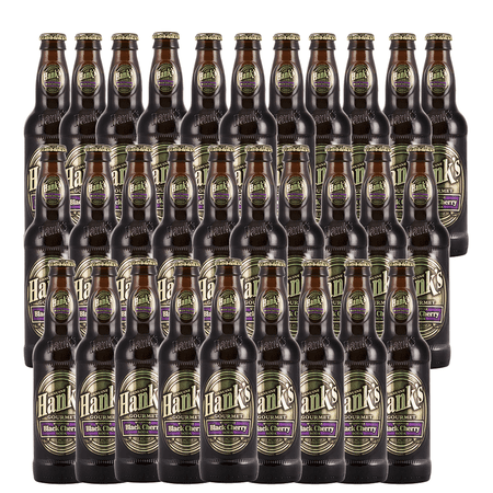 Hank's Genuine Gourmet Black Cherry Soda, 12 fl oz Bottles – Premium Craft Soda with Bold, Creamy Flavor – Made with Wishniak Cherries, Pack of 30