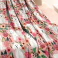 thumbnail image 3 of Bichon Frise Dog and Pioneer Flower Blanket,Comfortable Soft Lamb Wool Throw Blanket,All Season,Warm Lightweight Blankets for Sofa Bed Couch Living Room Chair,60"x80", 3 of 4