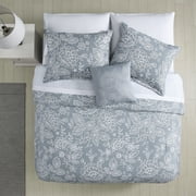 Modern Threads Olivia 8-Piece Reversible Adult Unisex Bed in a Bag, Gray Floral, Full