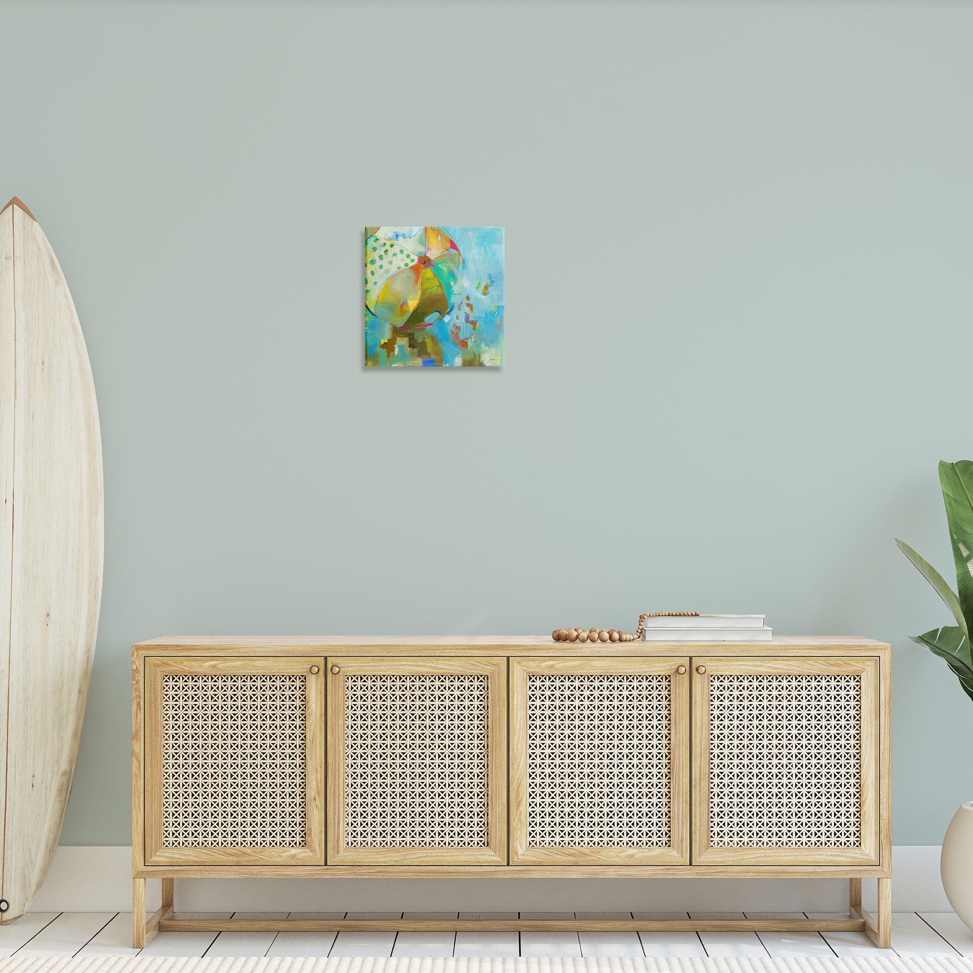 Stupell Industries Abstract Beach Ball Abstract Painting Gallery Wrapped Canvas Art Print Wall Art, 17 x 17