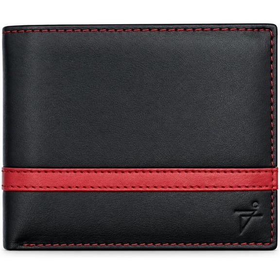 Men's Genuine Leather RFID Blocking Bifold Wallet with Multiple Card Slots