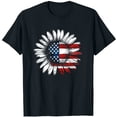 thumbnail image 5 of Mifsaly 4Th Of July T-Shirt Women Casual Sunfloral American Flag Graphic Tee Daily Outing Crewneck Short Sleeve Summer Top Lightweight Breathable Loose Fit Patriotic Shirt L, 5 of 5
