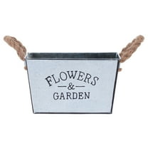 MOKKHNB Rustic Bucket Flower Holder Iron Flower Pot White 1Pcs 7.1X4.3X4.3In
