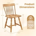 thumbnail image 3 of Costway Windsor Dining Chairs Set of 2 with Turned Legs Curved Spindle Back for Living Room Natural, 3 of 9