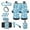 Blue Hibiscus, variant on Yuyamidu Blue Daisy Car Seat Covers Full Set Women Steering Wheel Cover Safe Belt Pads Handbrake Cover Set Coasters Garbage Container Rear View Mirror Cover Car Center Console Cover, 14 Pack