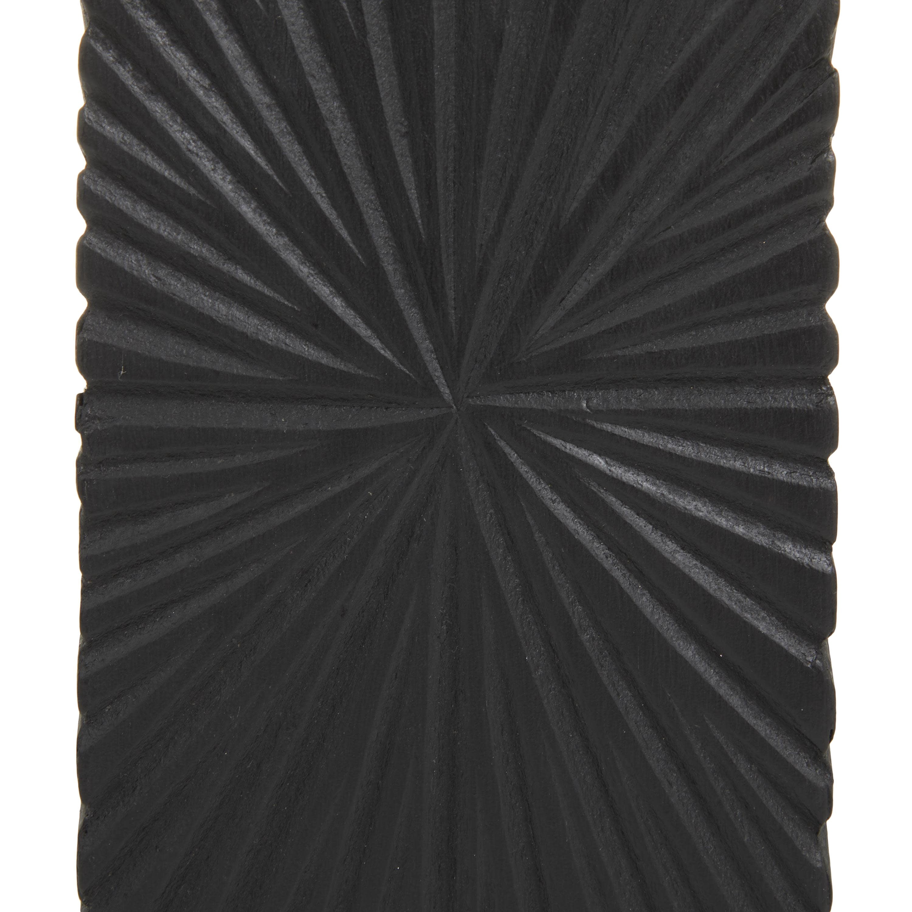 CosmoLiving by Cosmopolitan 3 Candle Black Wood Geometric Carved Pillar Candle Holder, Set of 3