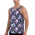 thumbnail image 2 of Picia cool Skull flower Printed Men’s Performance Tank, Men's Workout Tank Top Moisture-Wicking Tank Top Muscle tee, Breathable Workout Shirt-3X-Large, 2 of 7