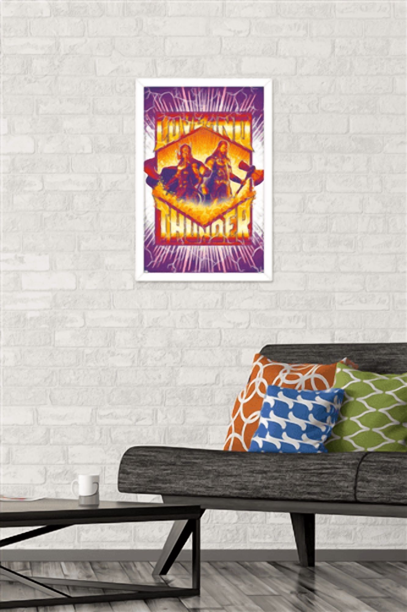 Marvel Thor: Love and Thunder - Purple Lightning Wall Poster, 14.725" x 22.375" Framed