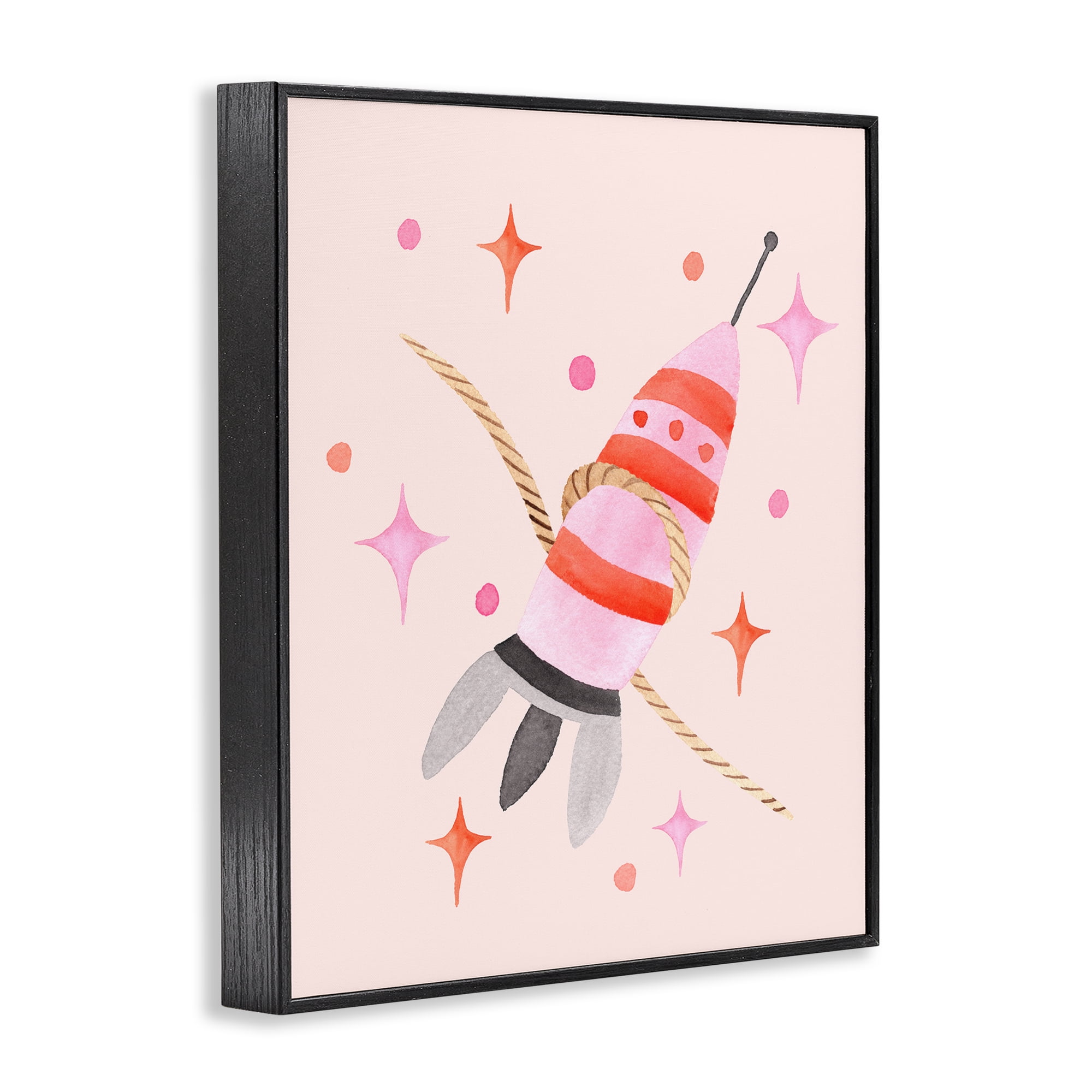 Spaceship with Lasso Black Framed Giclee Art, design by Nina Jacobs
