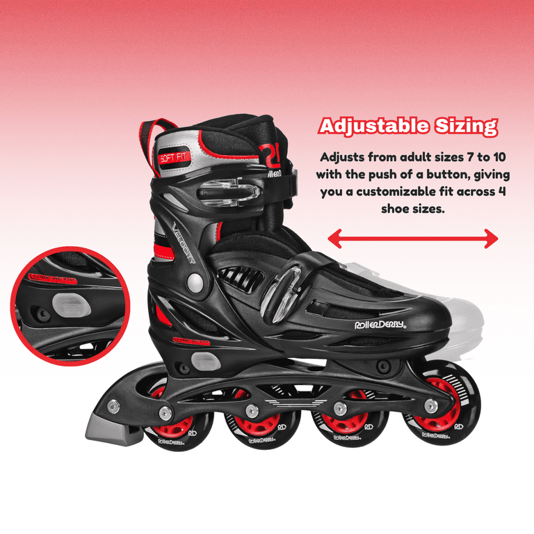 Roller Derby Velocity Adult Adjustable Inline Skates, Size 7-10 photo 4
