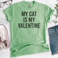 thumbnail image 2 of My Cat Is My Valentine Shirt, Unisex Women's Shirt, Cat Lover Shirt, Cat Mama Shirt, Heather Apple Green, Small, 2 of 6