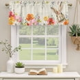 thumbnail image 2 of Bunny Easter Curtain Valances for Windows, Kitchen Valance Window Treatments Panel 2 Pack, Eucalyptus Spring Floral Farmhouse Weeping Rod Pocket Short Curtains for Bathroom Bedroom 54 x 18 Inch, 2 of 8