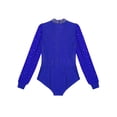 thumbnail image 6 of Doomiva Kids Boys Shiny Latin Tango Ballroom Dance Leotard Top Long Sleeve Bodysuit Gymnastics Modern Dancewear Royal Blue 14, 6 of 7