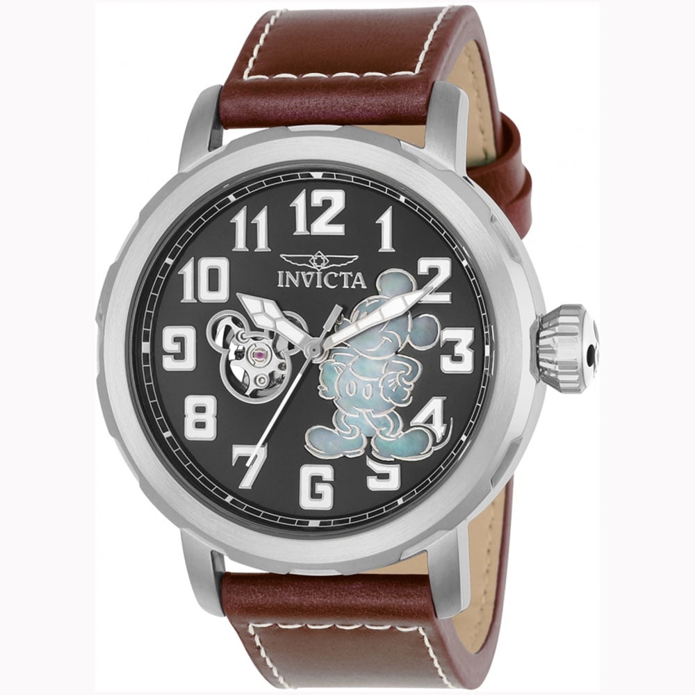 Disney】Automatic Skeleton Watch 1990's Disney Time Works Mickey