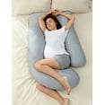 thumbnail image 4 of Momcozy Pregnancy Pillows with Cooling Cover, U-Shaped Full Body Maternity Pillow for Side Sleepers 57 inch Gray, 4 of 11