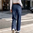 thumbnail image 3 of ClodeEU Women's Elastic Waist Wide Leg Jeans,Casual Loose Denim Pants with Pockets ,Women's S-XXL, 3 of 8