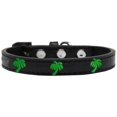 thumbnail image 1 of Green Palm Tree Widget Dog Collar Black Size 10, 1 of 2