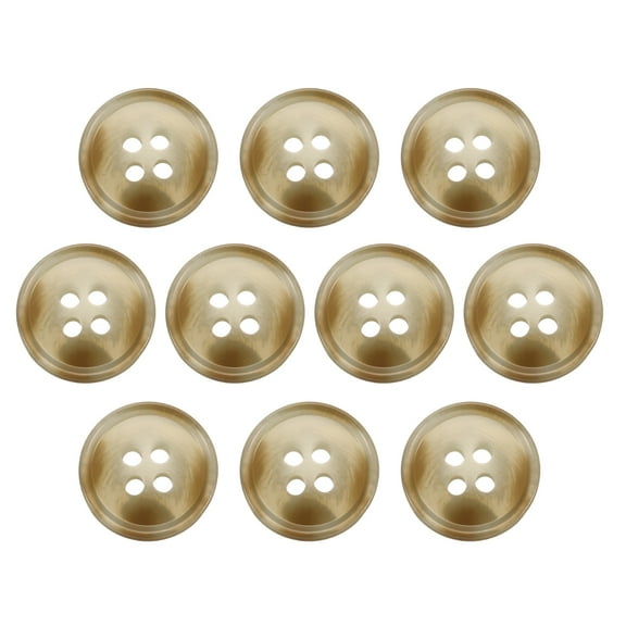Uxcell 10pcs Resin Sewing Button, 15mm 5/8-inch 4 Holes Round Buttons for Coat, Men's Suit, Clothes Garment, 7#Beige