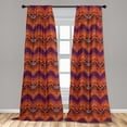 thumbnail image 5 of Ambesonne Tribal Curtains, Native Zigzag Ornament, Pair of 28"x84", Multicolor, 5 of 5
