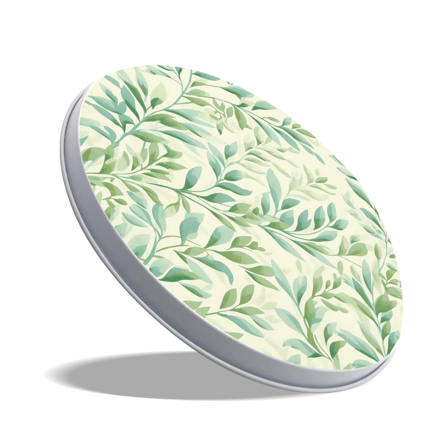 Metal Stove Burner Covers 4 Pcs Metal Round Stove Burner Covers 8Inch And 10Inch ,Abstract Green Leaves pattern, for Home Decor Cooktop Decorative