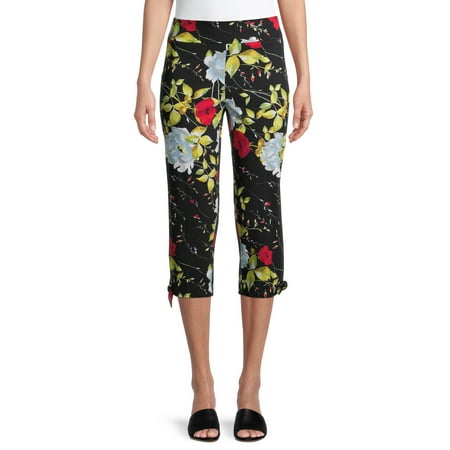 The Pioneer Woman Floral Tie Hem Capri Pants, Womens